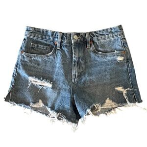 Blank NYC Blue Distressed Jean Shorts